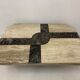 Vintage coffee table travertine and fossile marble top , 1970's