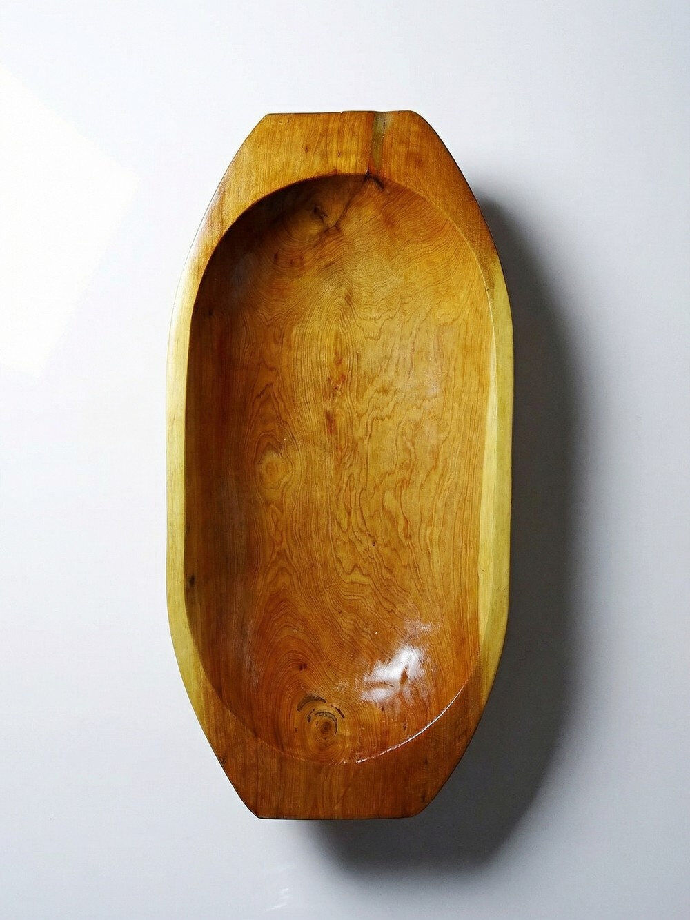 Large, deep wooden bowl, vintage Moroccan.