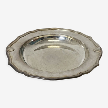 Plat metal argenté diamètre 30 cm