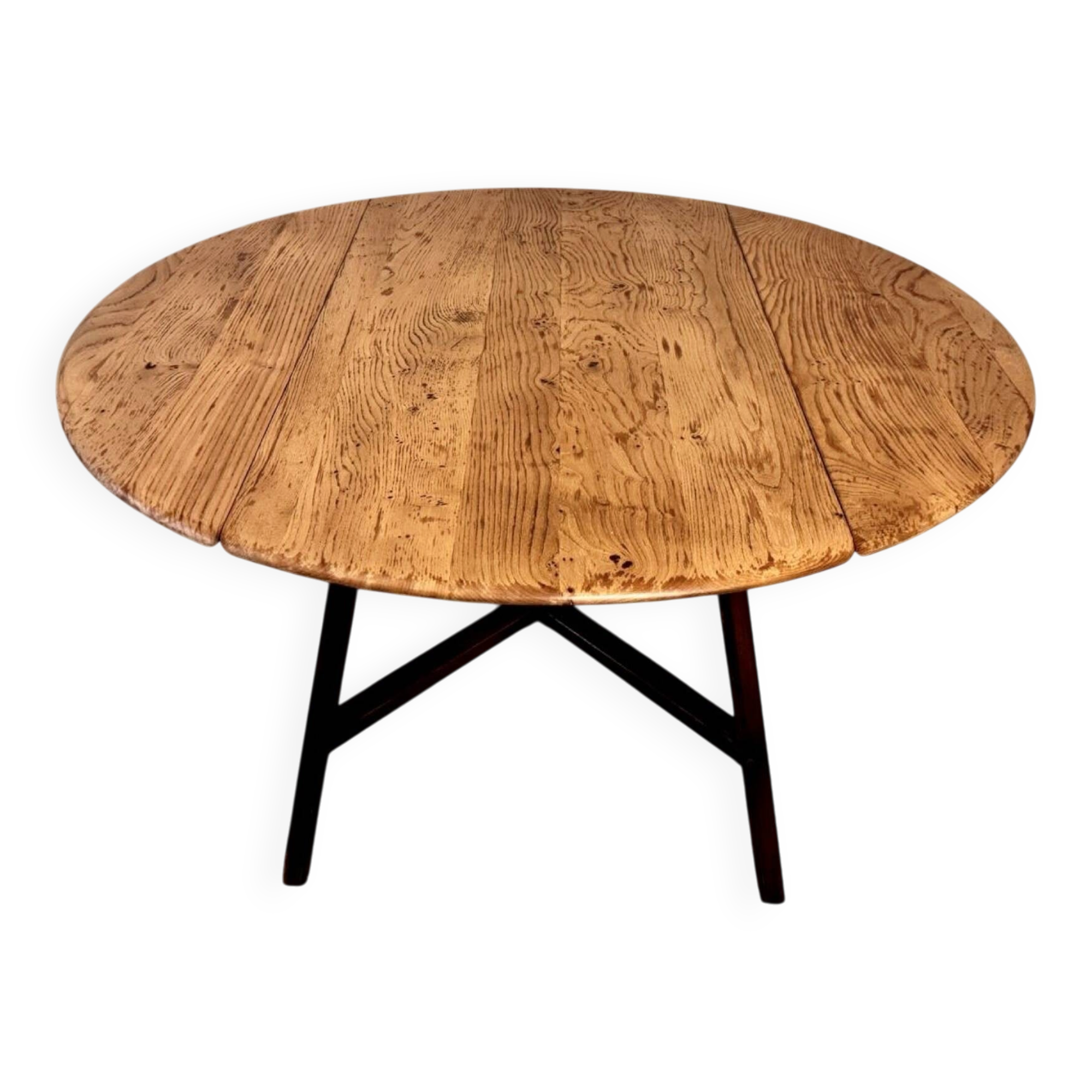 Table à manger en Orme Massif à abattants Ercol 377 