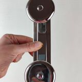 chrome metal wall coat rack with 2 hooks