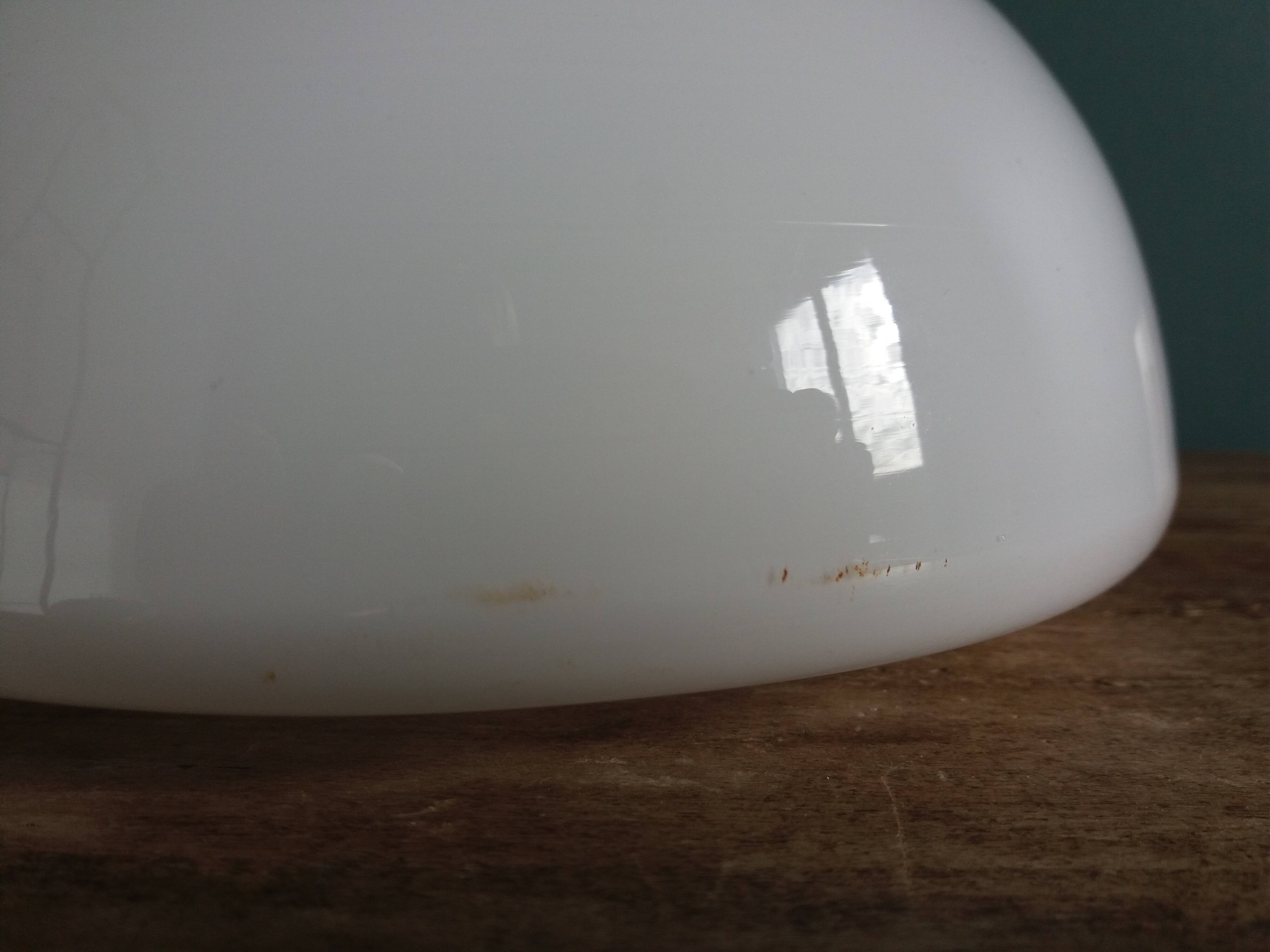 Half globe opaline ceiling light, diameter 20 cm, with base