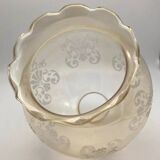 1970s Lampshade / Globe two mouths for suspension Decorated amber glass