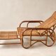 Mid-century adjustable rattan lounge chair with retractable footrest, Japan