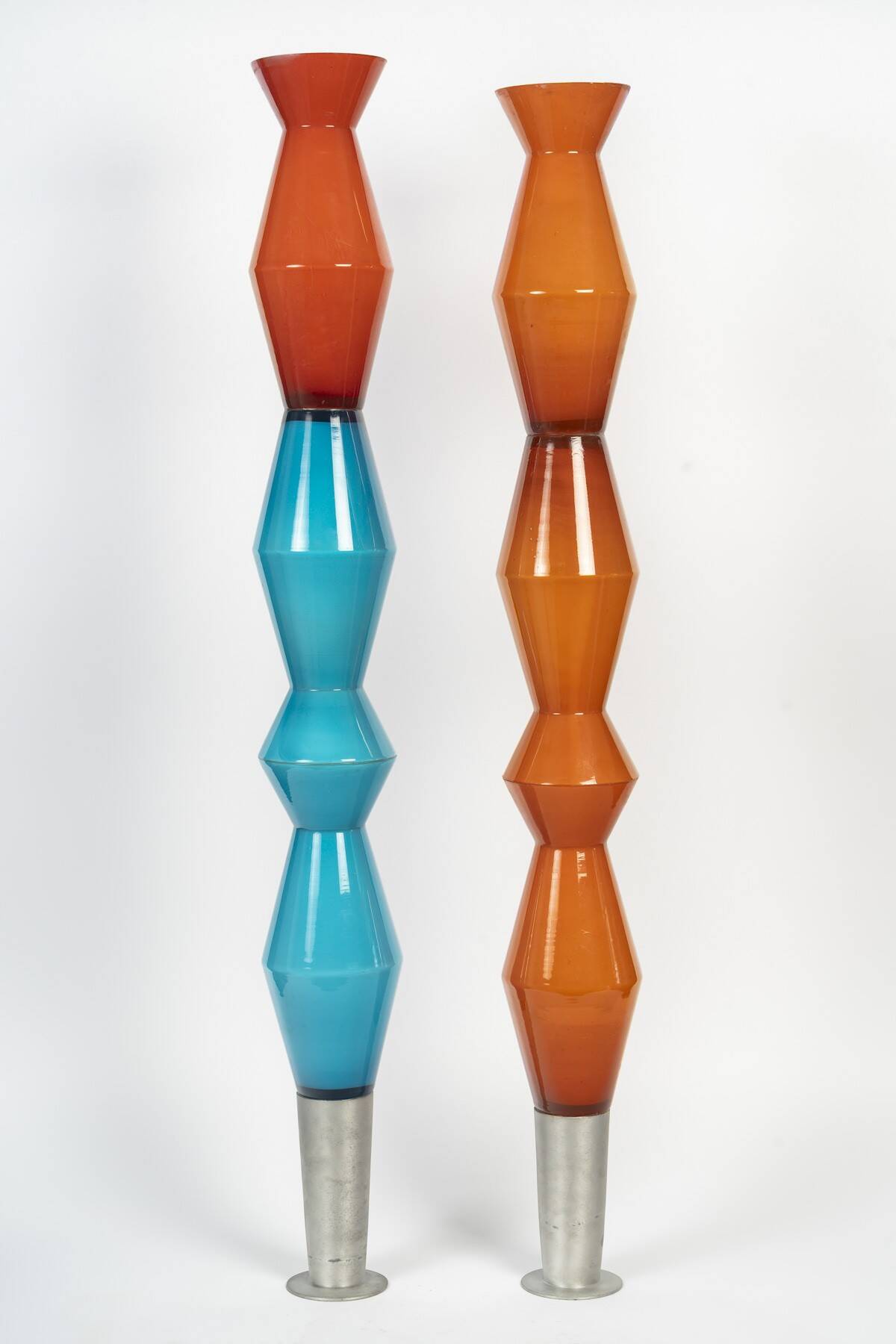 Pair of totem sculptures, 1980s