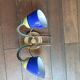 Colourful vintage two-arm wall light
