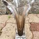 Smoky crystal designer vase, Murano Sommerso style, vintage, 1970s