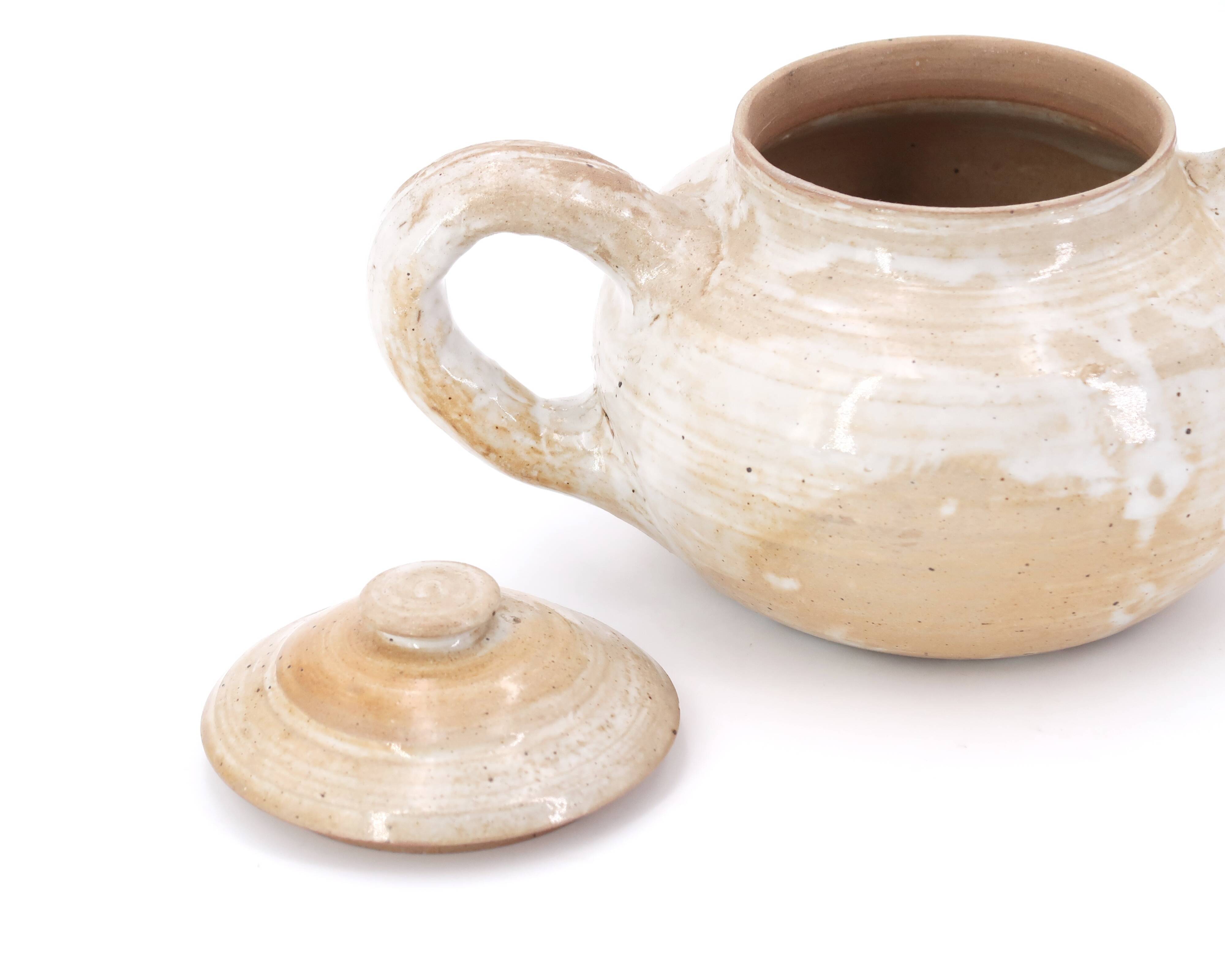 Puisaye stoneware teapot by Pierre Lion, 1960s