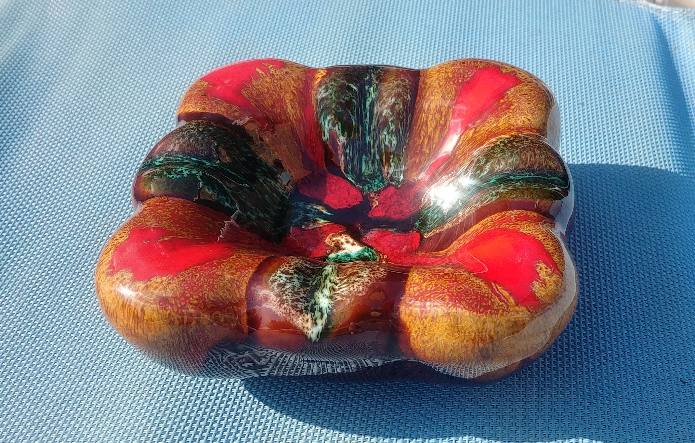 Ashtray ceramic glazed Vallauris way 60s/70s