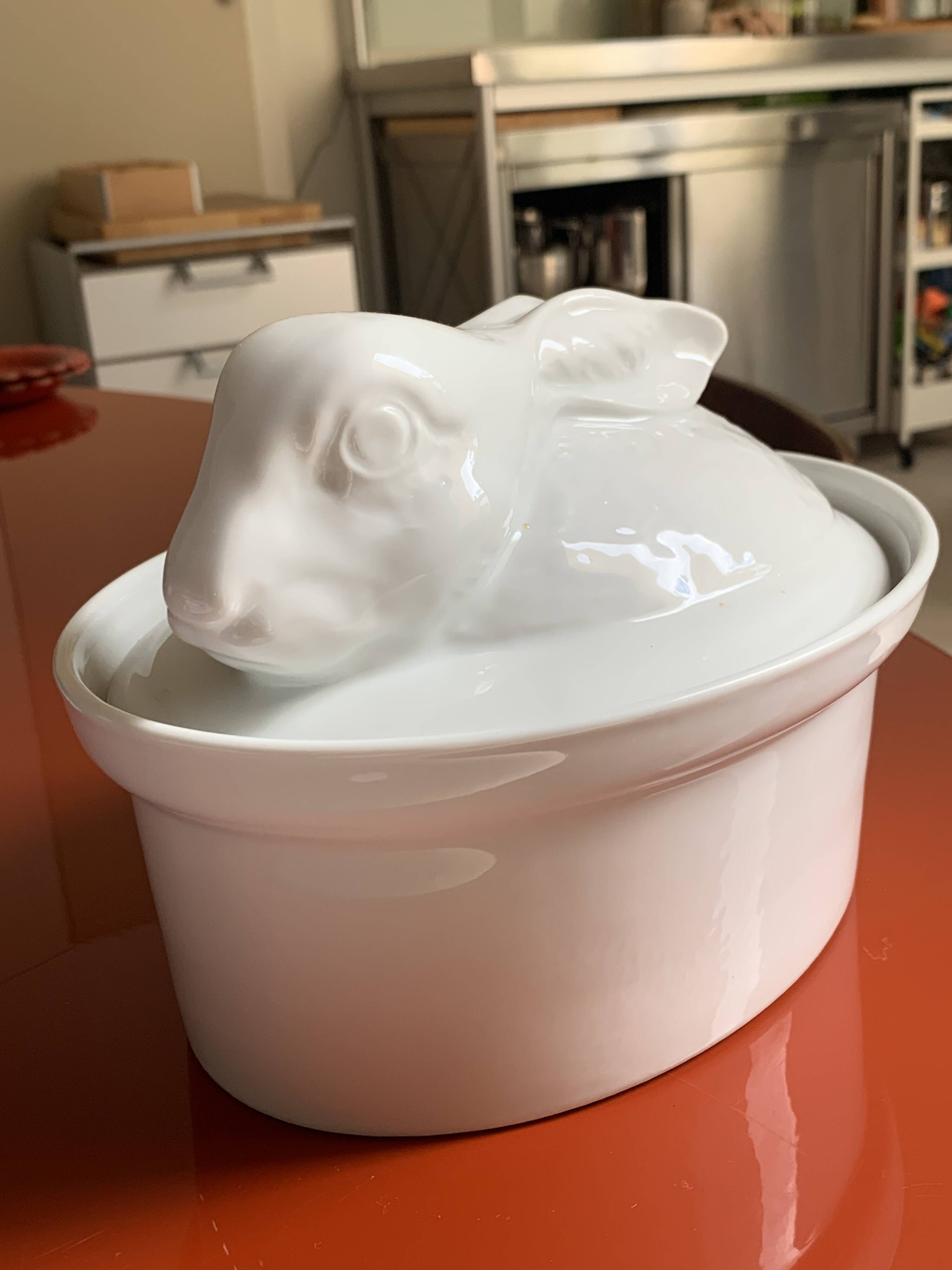 Rabbit or hare shaped terrine in china