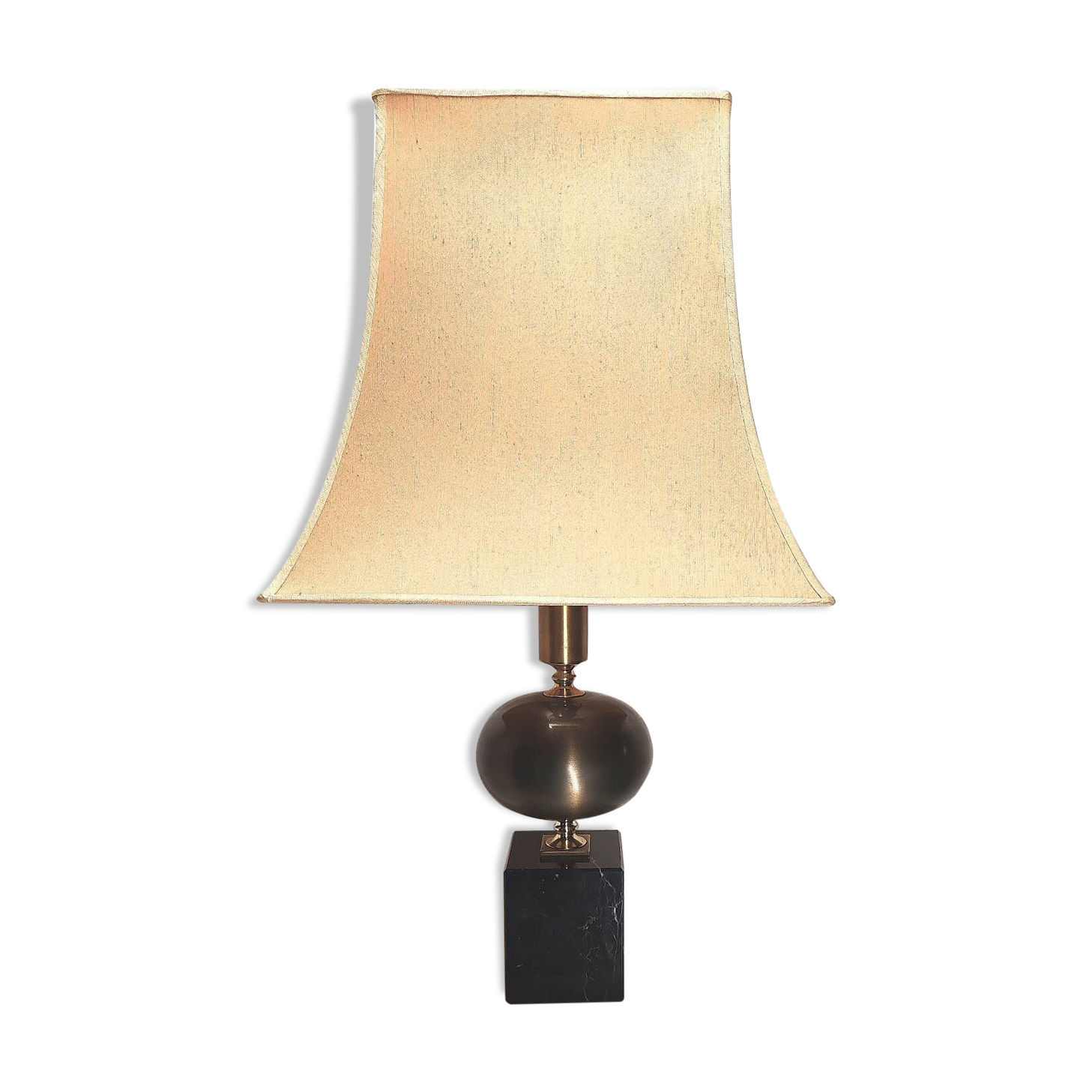 Large Regency black marble barber lamp