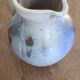 Old bulbous jug pottery vase glazed grey-blue stoneware vintage