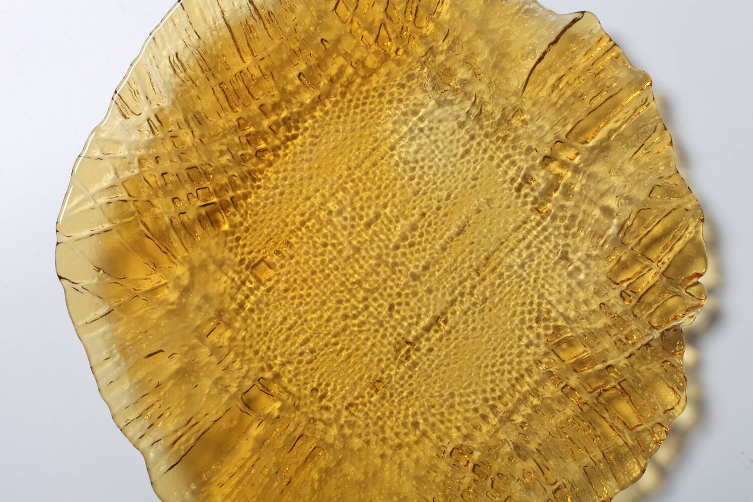 Amber Plate Jute by Pavel Panek / Glass Union / Czech Republic / 1977