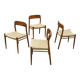 Set of 4 JL Moller model 75 chair by Niels Otto Moller Danish Design