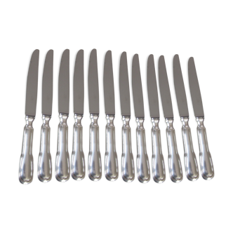 12 silver metal knives