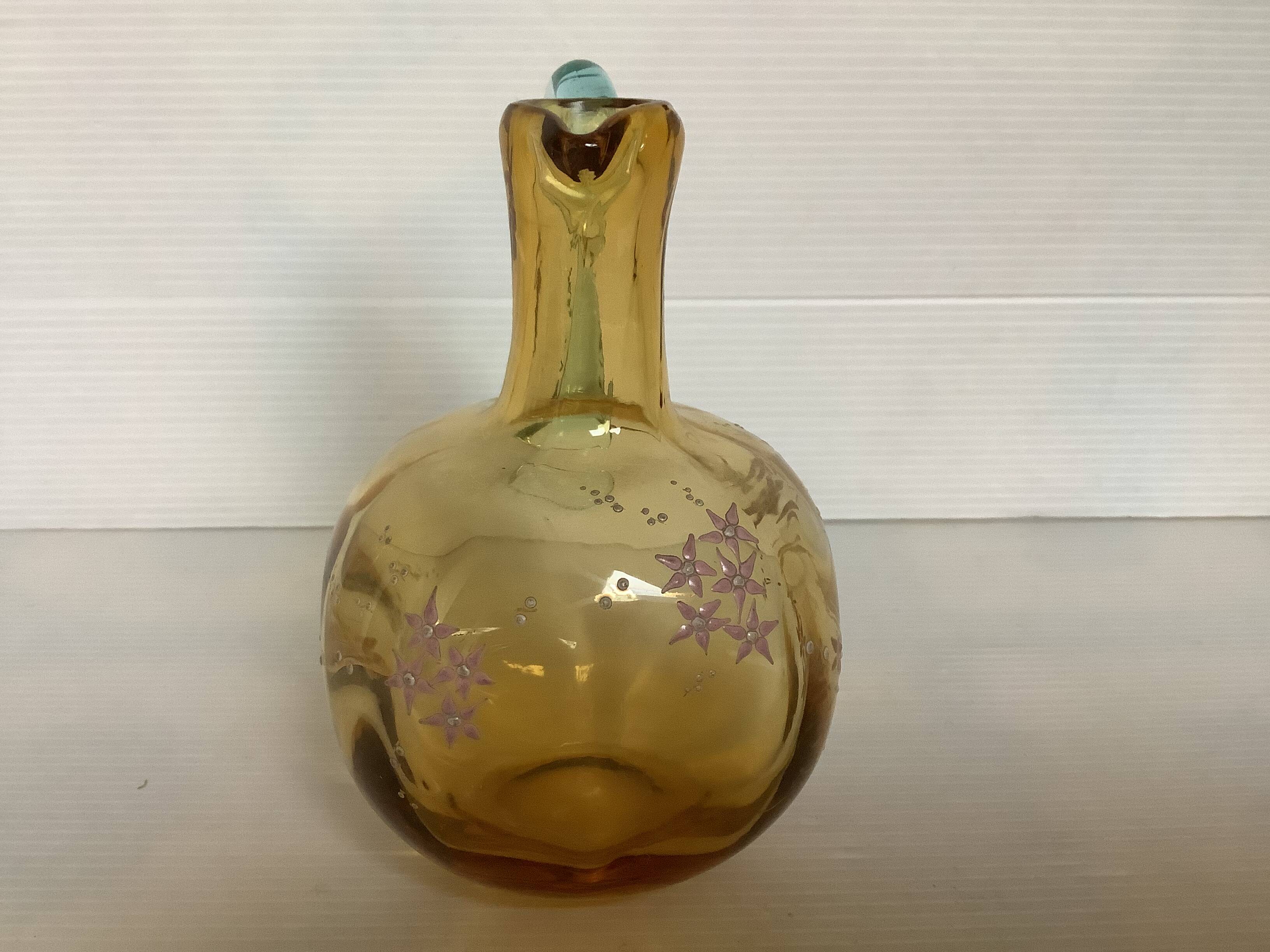 Square enamelled flower carafe