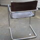 3 fauteuils Matteo Grassi en cuir marron et structure chromée vintage