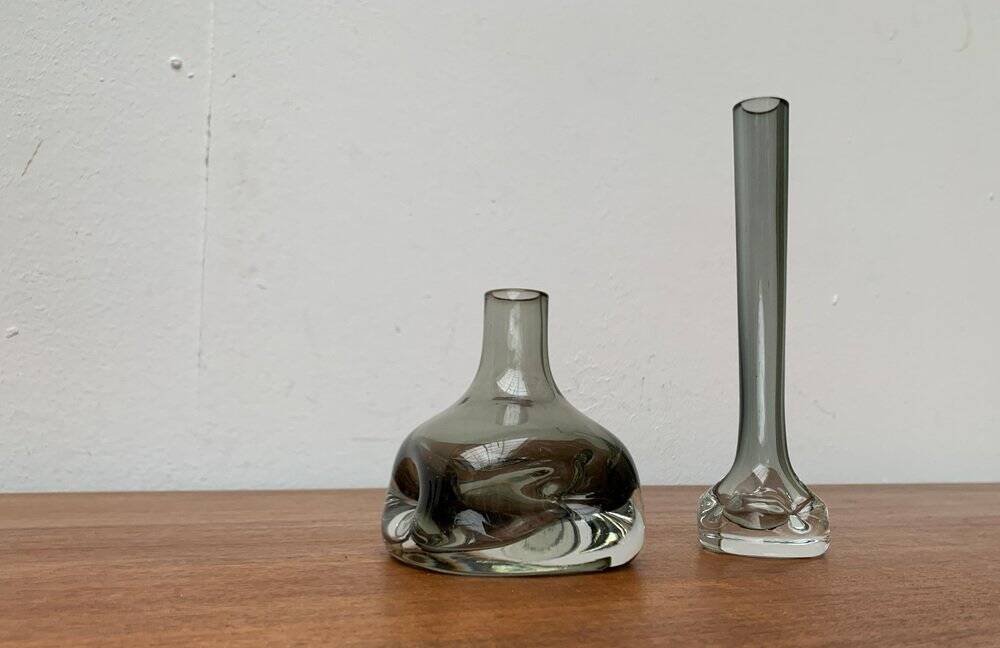 Vases en verre allemands du milieu du siècle de Gral, années 1960, ensemble de 2