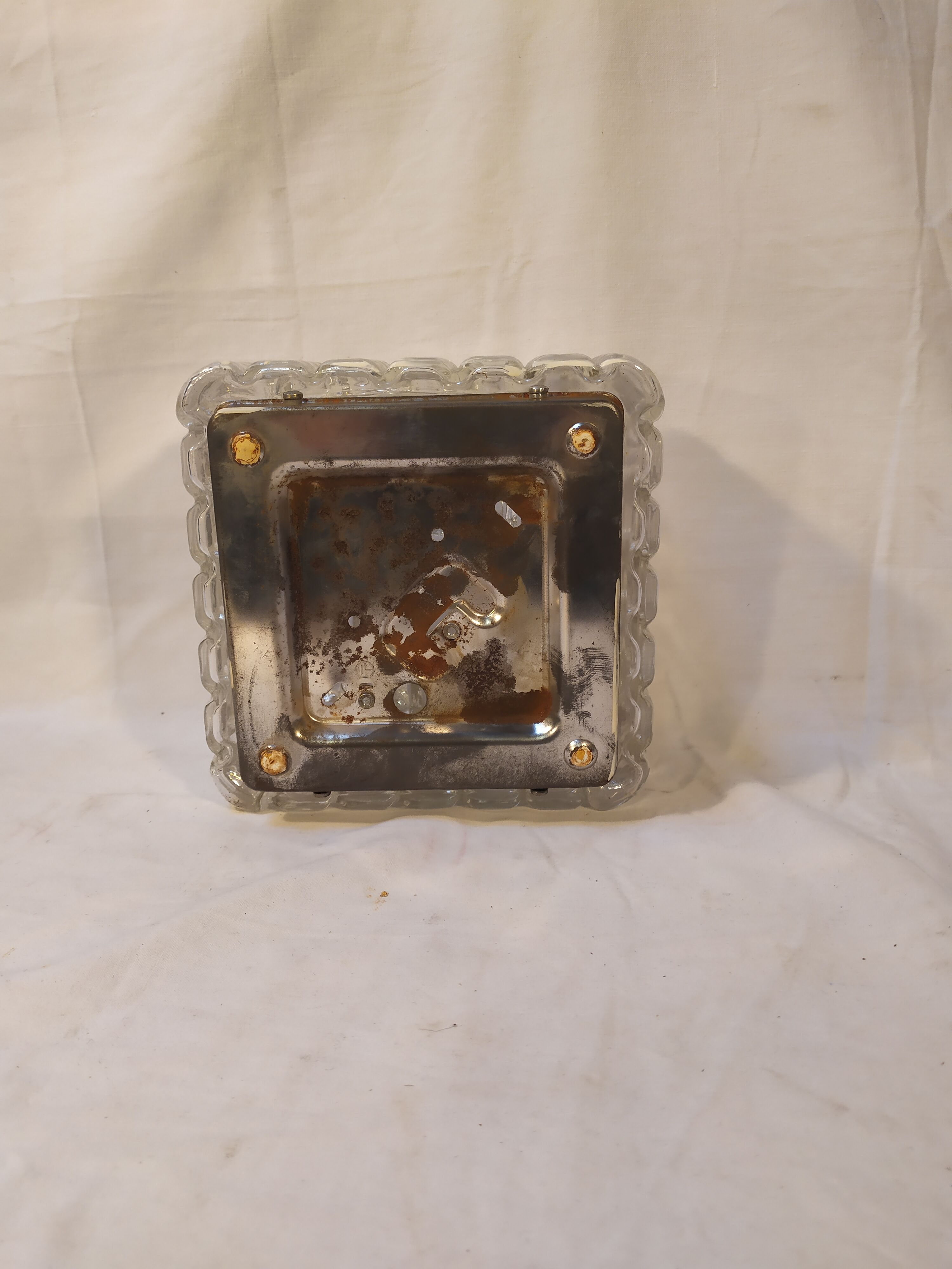 Vintage moulded glass ceiling light - 1970s