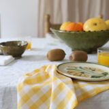 Lot de 4 serviettes vichy jaune