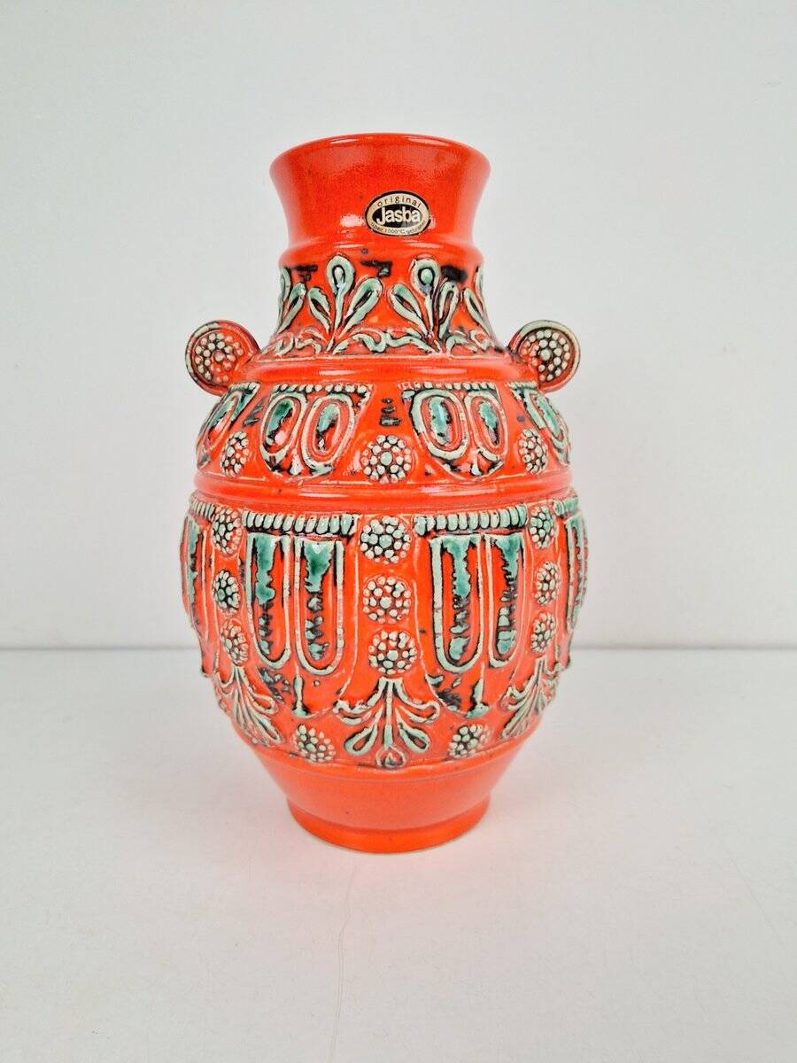 Vintage Fat Lava 1590 Vase in Ceramic from Jasba, West-Germany, 1970s