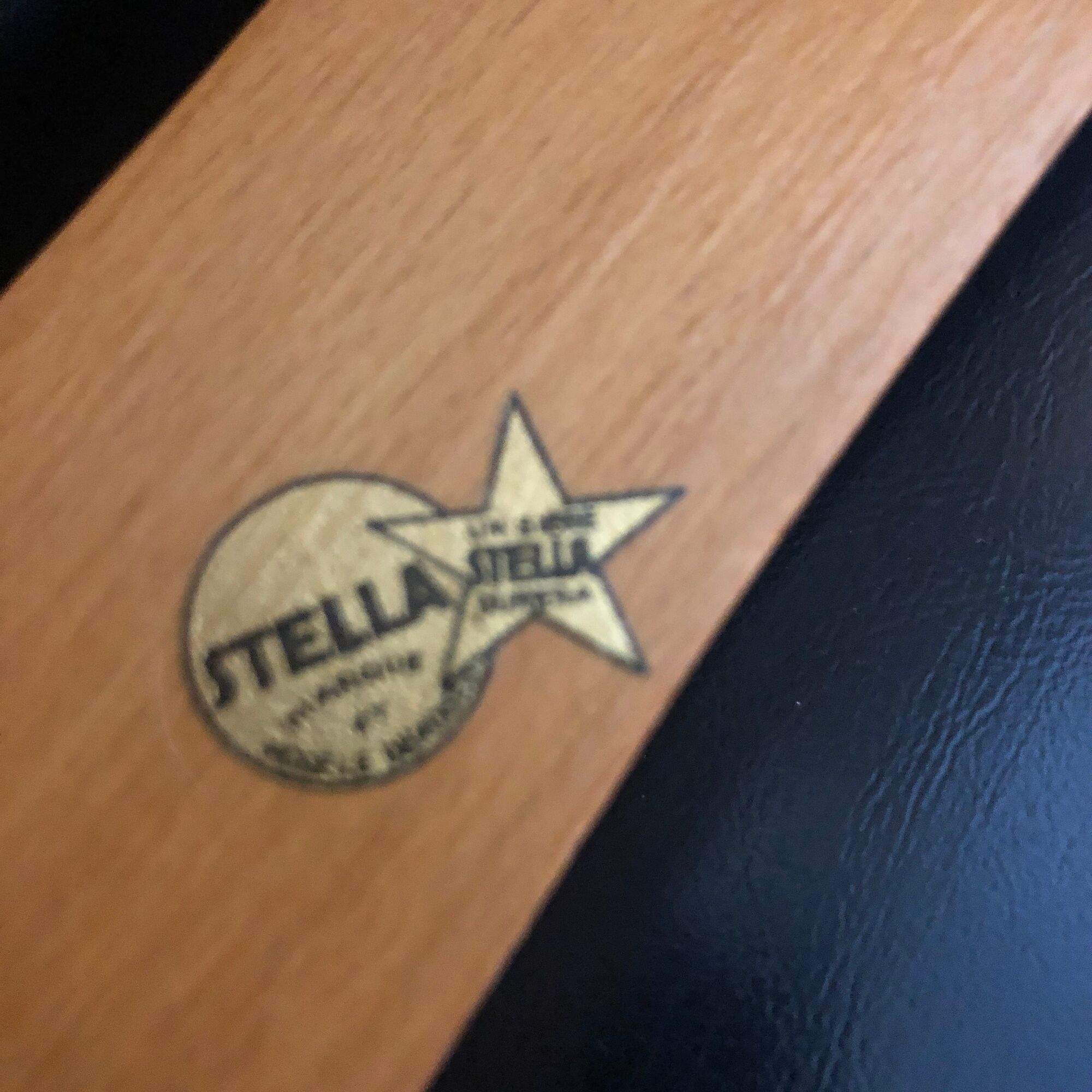 12 stella 1950 chairs in signed curved wood