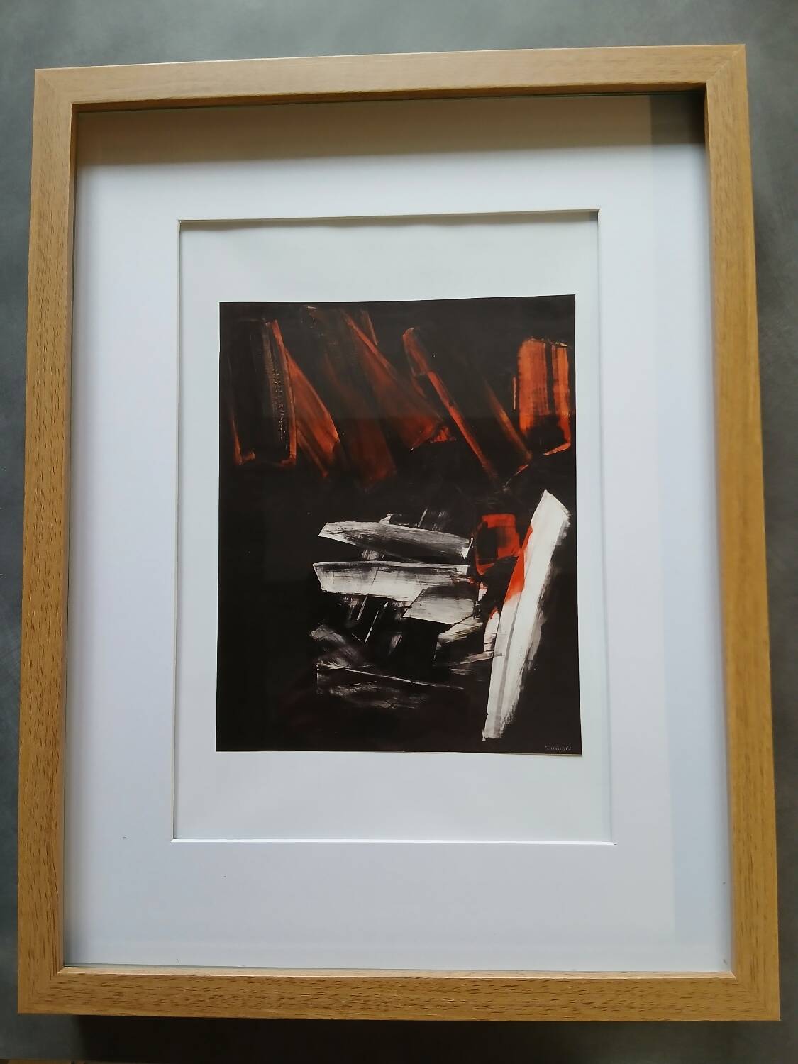 Art deco frame | pierre soulages "november 2, 1957" | black & gold/ochre |