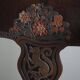 Hand-carved oak and velvet armchair, Danish furniture maker, Art Nouveau, 1939