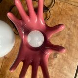 Pink ceramic hand lamp