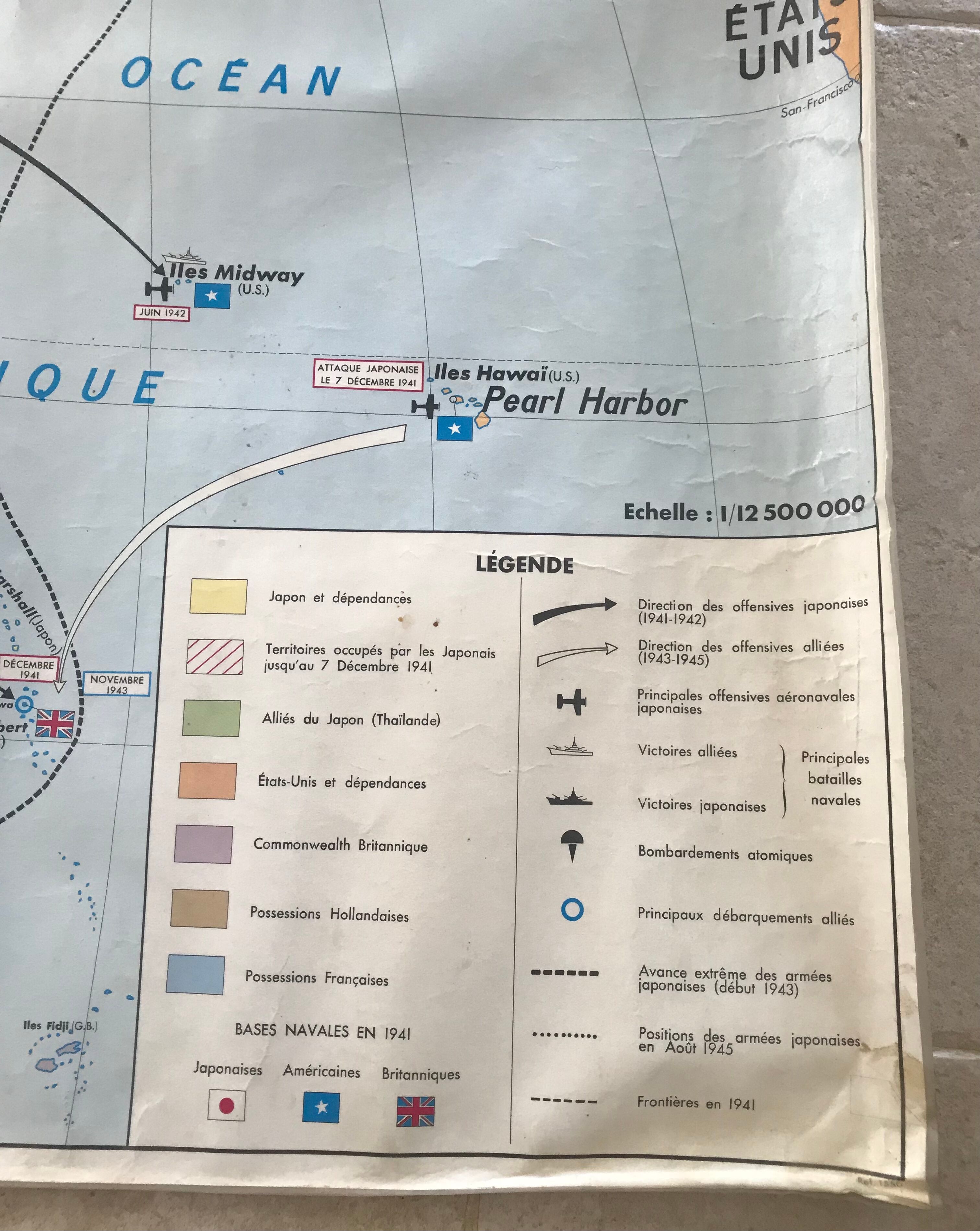 School poster School Map War 1939 1945