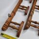 Paire de portemanteaux en bois tourné à l'imitation du bambou, 50 cm