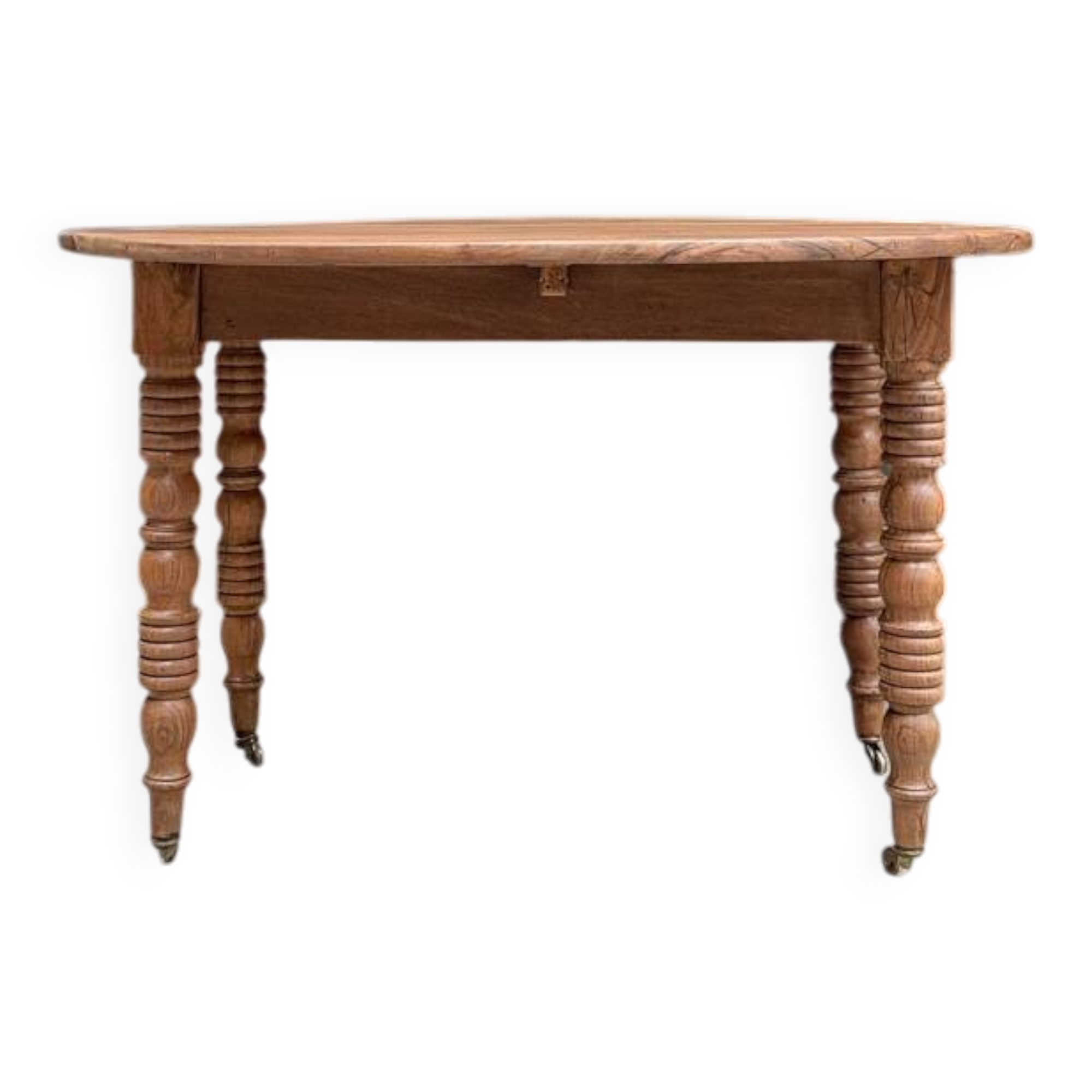 Extendable round table with turned legs (renovated)