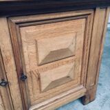 Brutalist Handcrafted Oak 2 Door Cabinet, Belgium, 1950s