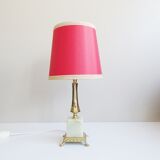 Table lamp made of brass and onyx