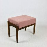 Tabouret rose bouclé par Homa, années 1970