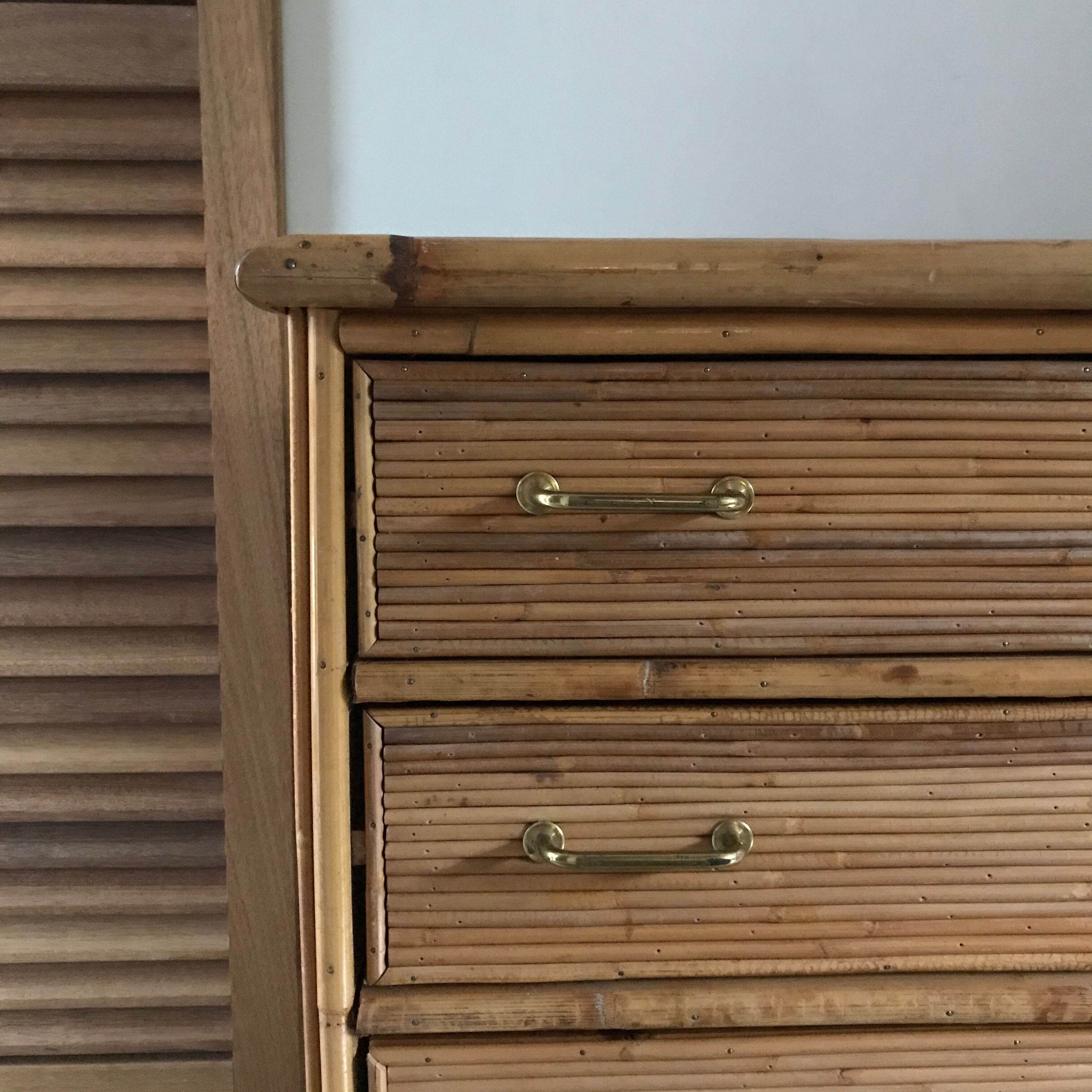 Rattan dresser from the 1950s