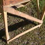 Antique folding 3-step wooden stepladder