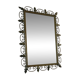 Vintage brass Deknudt mirror with shelf, 1970s