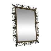 Vintage brass Deknudt mirror with shelf, 1970s