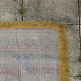 Kazak rug 180x150 cm vintage handmade oriental patterns ochre and burgundy