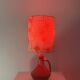 Small accent lamp by Bay Keramik – cordless with Japanese lotus fabric.