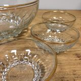 Gold-edged glass fruit salad service