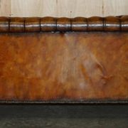 Canapé Chesterfield victorien en cuir serpentin teint à la main