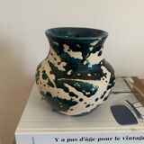 Vintage duck blue pot or vase