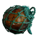 Bouée vintage française en verre ambré