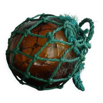 Bouée vintage française en verre ambré