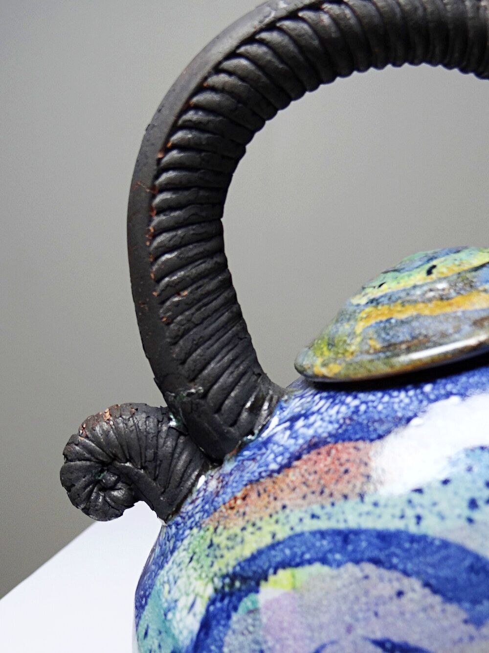 Terracotta teapot, US studio, 1950-1970 era, David Constantine White.