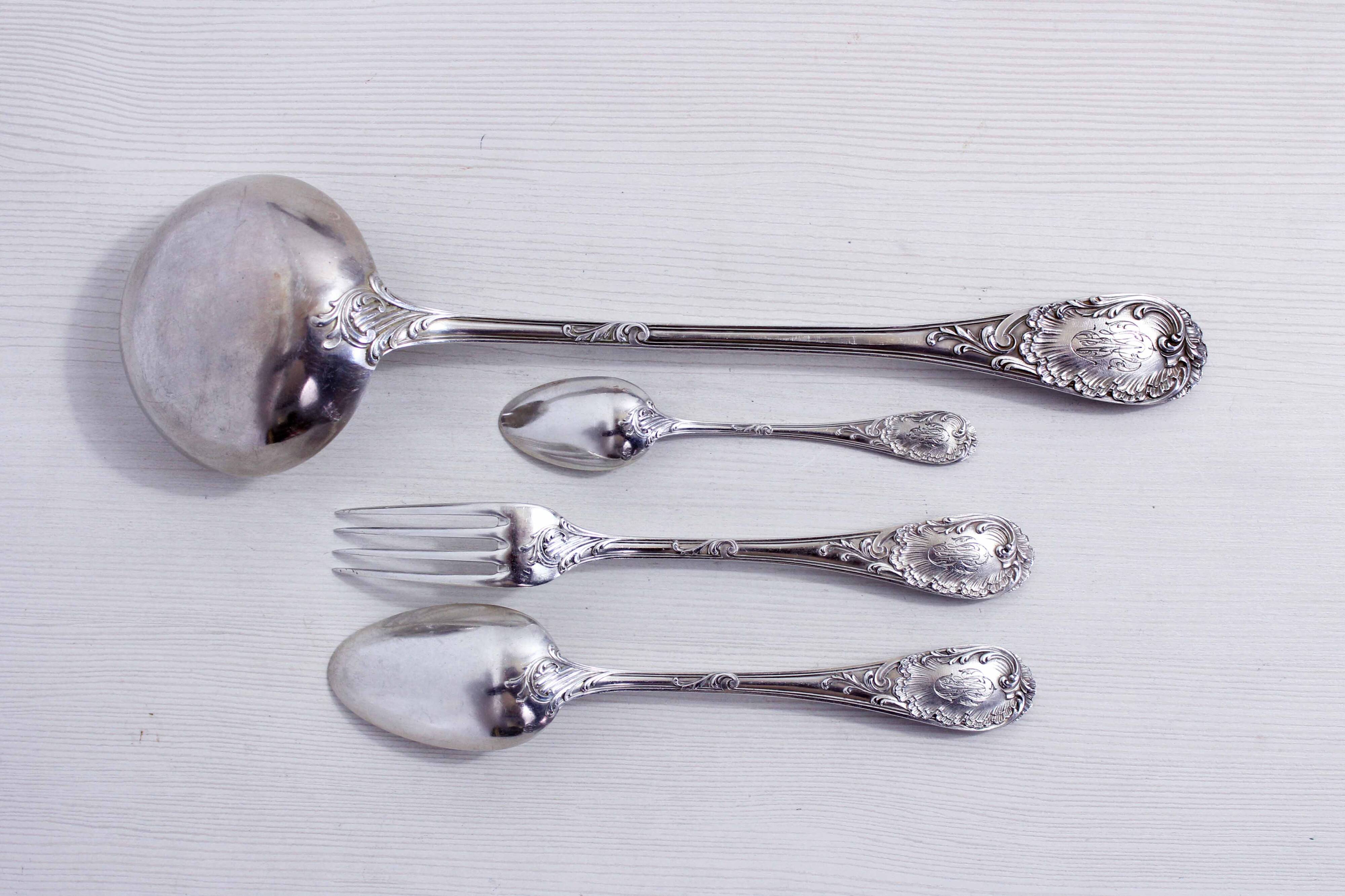 Set of 37 Emile Puiforcat cutlery in solid silver