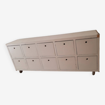 Wooden sideboard with 10 drawers