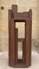 Superb postmodern brutalist sculpture in wood, metal, and material.